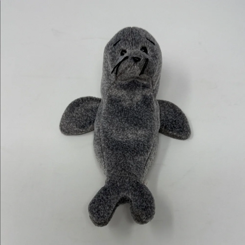 Ty Beanie Baby Slippery Gray Plush Seal Pet Toy for kids Stuffed Animal